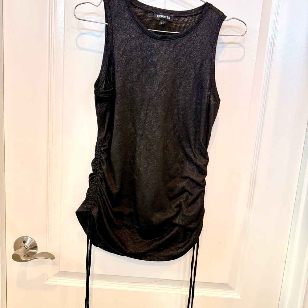 Express Black Ruched Tank Top - Picture 3 of 6